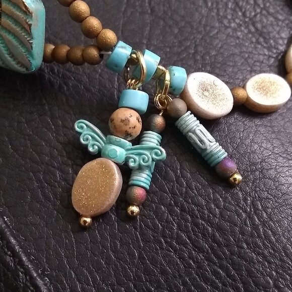 Patina-Painted Loop & Button Bracelet ~ Boho Southwestern Casual Summer Vibes - Picture 2 of 9